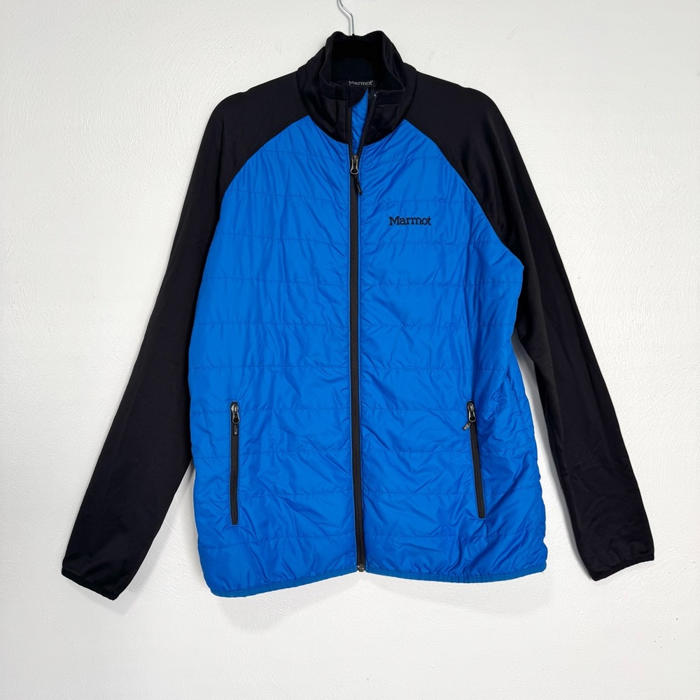 Marmot Jacket Men’s Large Blue Zip Up Puffer Lightweight‎ Outdoor Active Hiking
